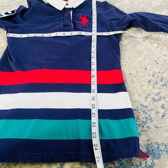 USPA US Polo Assn. Long Sleeve Polo Sweatshirt Sz M elbow patches - Picture 8 of 11